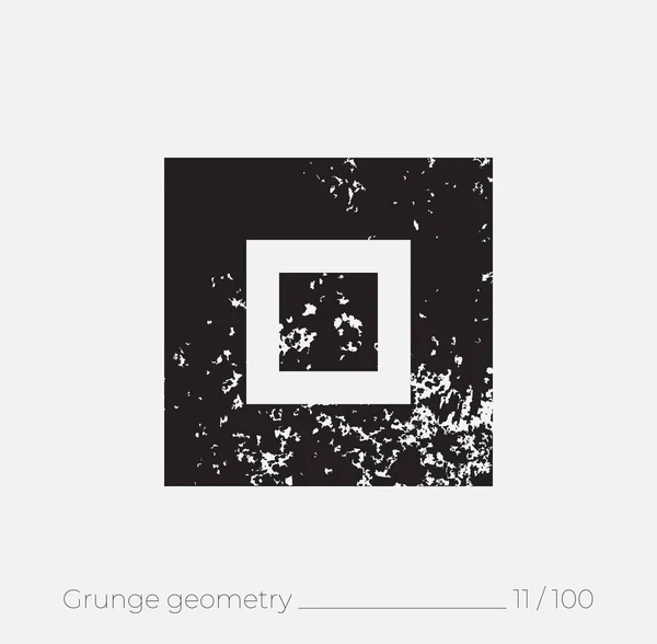 Forma geométrica simple en estilo retro grunge — Vector de stock