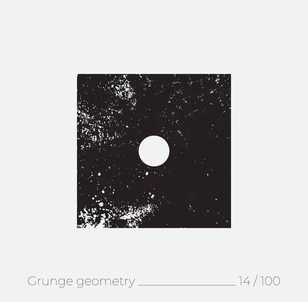 Geometric simple shape in grunge retro style — Stock Vector