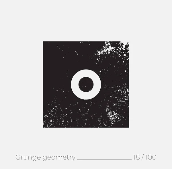 Forma geométrica simple en estilo retro grunge — Archivo Imágenes Vectoriales
