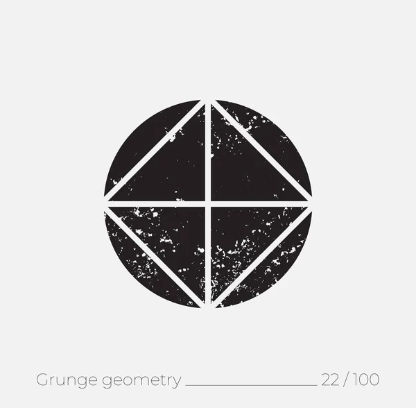 Jednoduchý geometrický tvar v retro stylu grunge — Stockový vektor