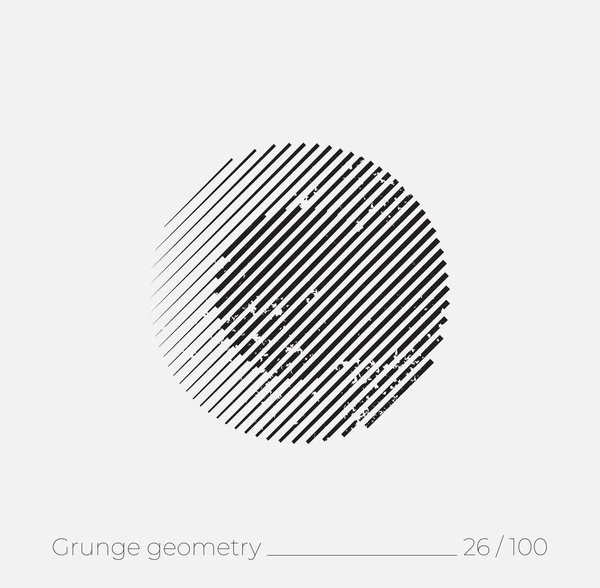 Geometrisch einfache Form im Grunge-Retro-Stil — Stockvektor