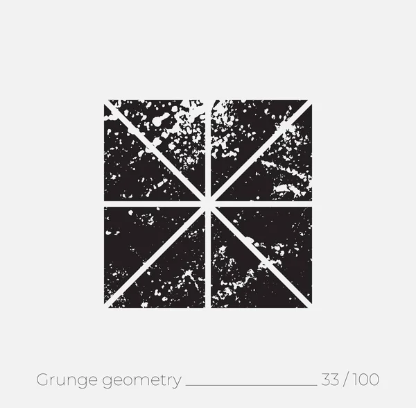 Forma geométrica simple en estilo retro grunge — Vector de stock