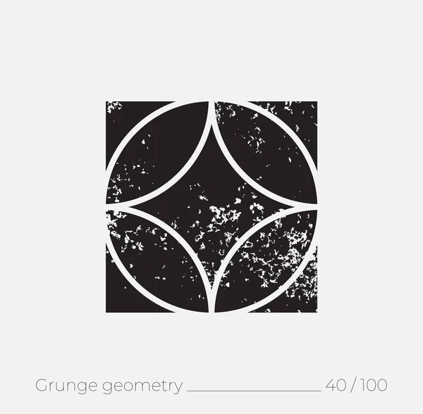 Геометрична проста форма в ретро стилі гранж — стоковий вектор
