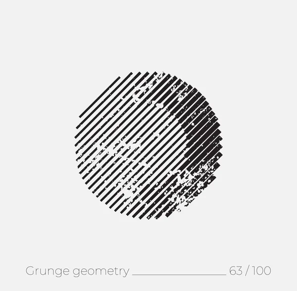 Forma geométrica simple en estilo retro grunge — Vector de stock