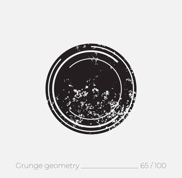 Forme géométrique simple dans un style rétro grunge — Image vectorielle