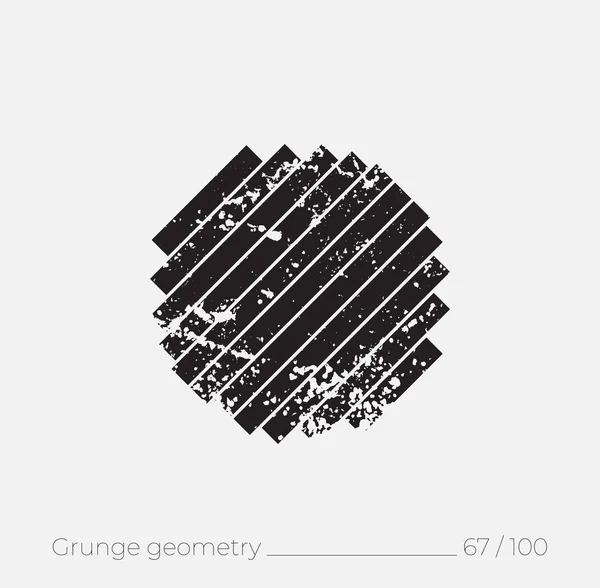 Геометрична проста форма в ретро стилі гранж — стоковий вектор