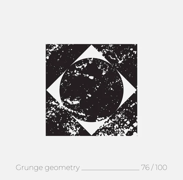 Forme géométrique simple dans un style rétro grunge — Image vectorielle