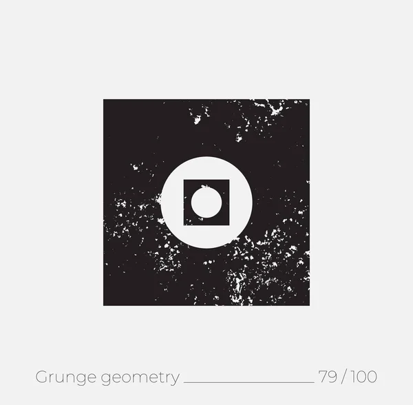 Grunge retro tarzı basit geometrik şekil — Stok Vektör