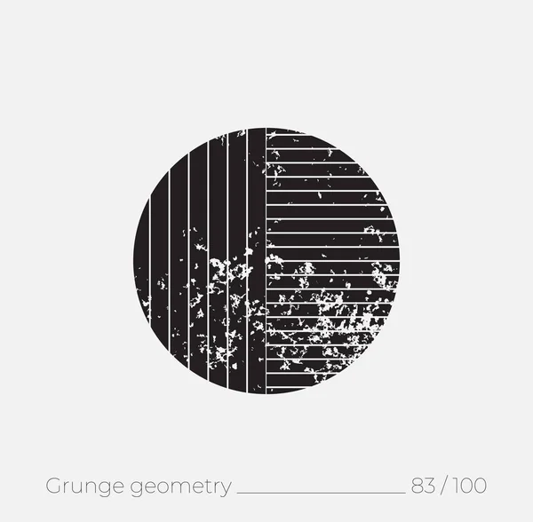 Forma geométrica simple en estilo retro grunge — Vector de stock