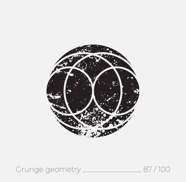 Grunge retro tarzı basit geometrik şekil — Stok Vektör