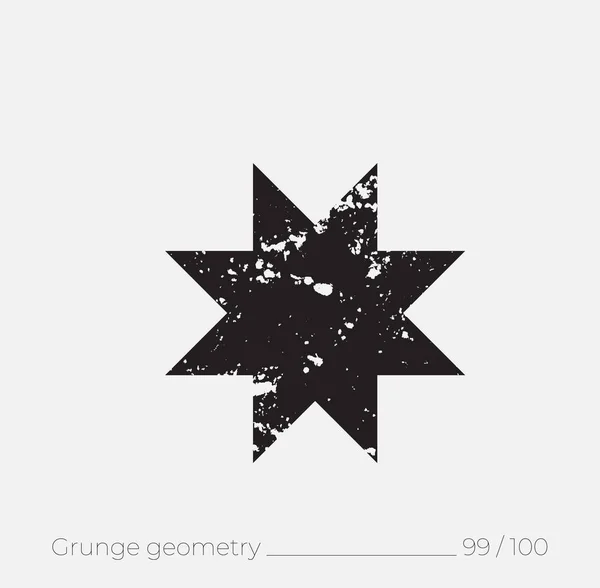 Forma geométrica simple en estilo retro grunge — Vector de stock