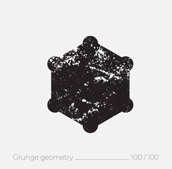 Geometric simple shape in grunge retro style — Stock Vector