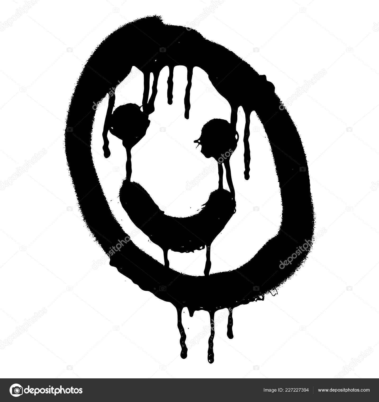 Graffiti Grunge Emoji With Black Ond White Colour Stock Vector C Vanzyst 227227394