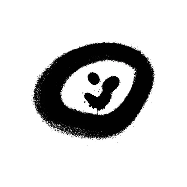 Emoji grunge graffiti con negro y blanco — Vector de stock