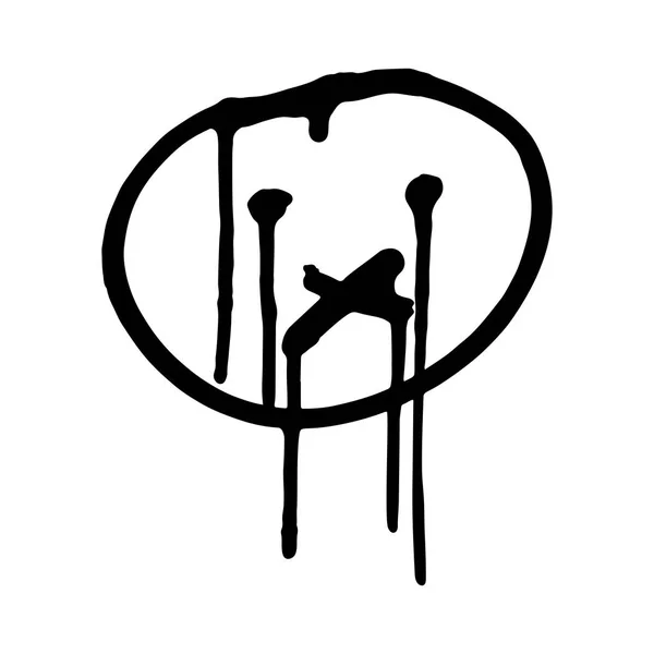 Graffiti grunge emoji with black ond white colour — Stock Vector