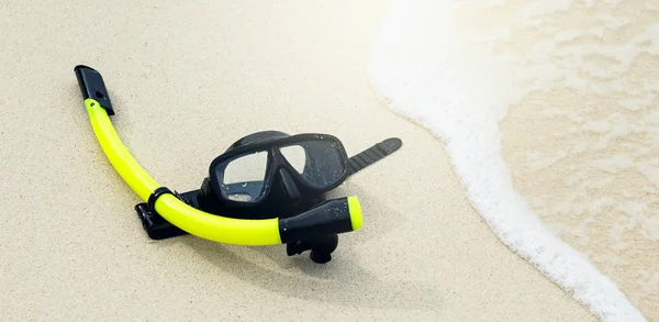 Close View Mask Snorkeling Sandy Beach — Stock Photo, Image