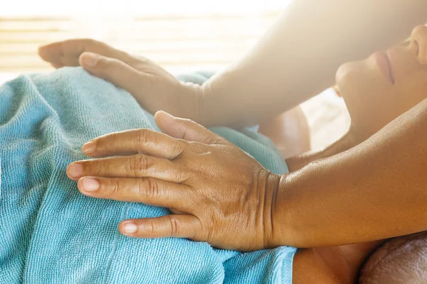 Detalhes Massagem Profissional Vista Perto — Fotografia de Stock