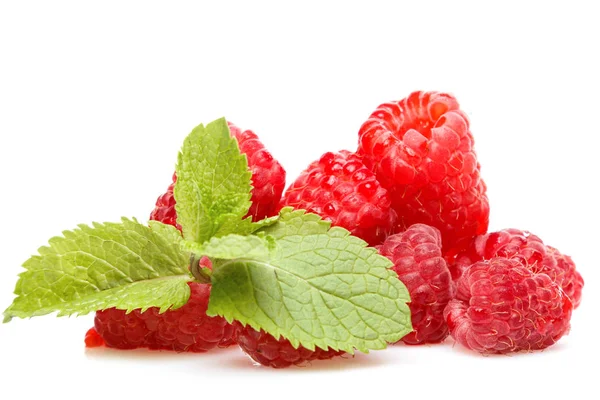 Fresh Raspberries Isolated White Background — Stock Photo, Image