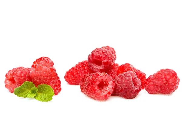 Fresh Raspberries Isolated White Background — Stock Photo, Image