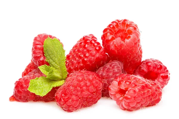 Fresh Raspberries Isolated White Background — Stock Photo, Image
