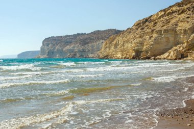Kıbrıs'ta güzel rocky Curion beach