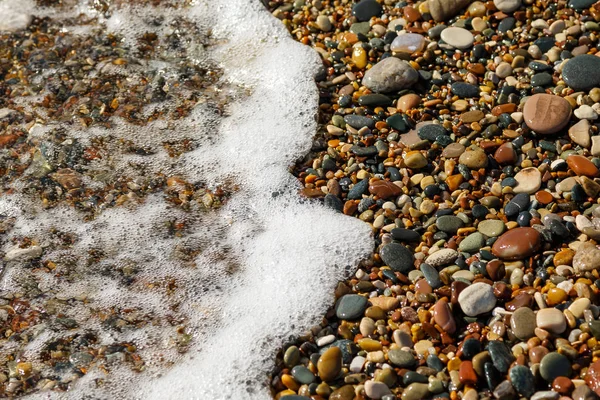 Крупним Планом Вид Гладких Круглих Каменів Гальки Пляжі — стокове фото
