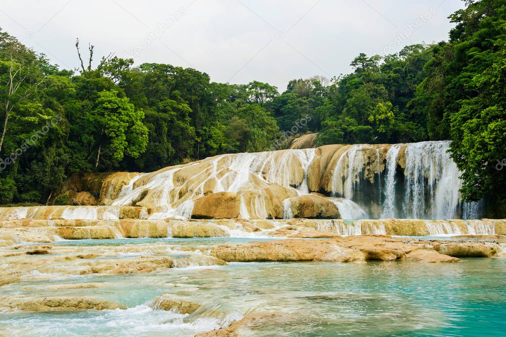 Beautiful Agua Azul waterfall in Chiapas, Mexico.