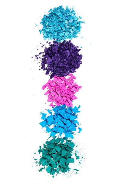 Crushed eye shadows  on white background
