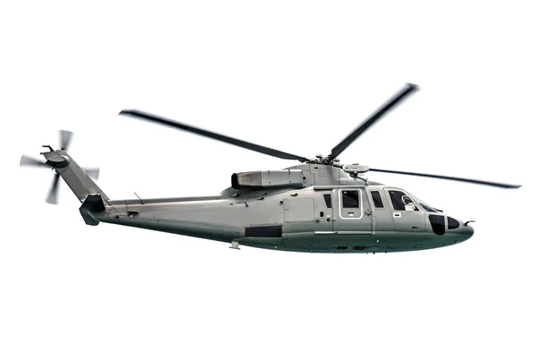 Military Navy Helicopter Flying Isolated White Background — Stock Photo, Image