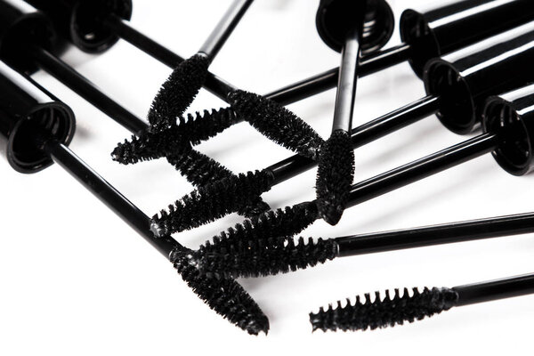 Mascara wands isolated on white background