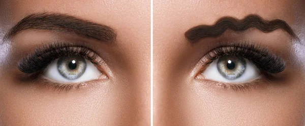 Neuer Trend Verschnörkelte Oder Gewellte Augenbrauen — Stockfoto