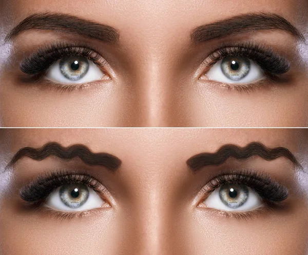 Nueva Tendencia Garabatear Cejas Onduladas —  Fotos de Stock