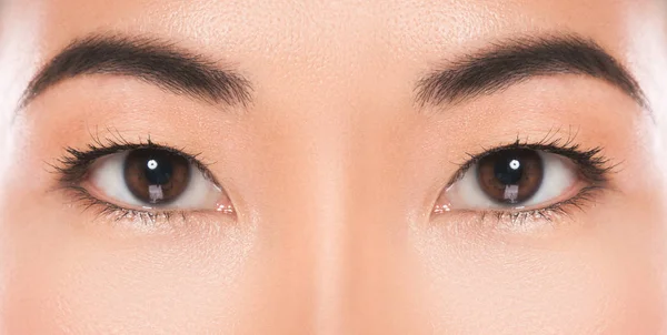 Nahaufnahme Asiatischer Augen Augenpflege Und Schönheit — Stockfoto