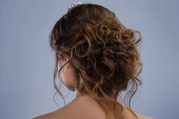 Vue Rapprochée Coiffure Pour Une Belle Mariée — Photo