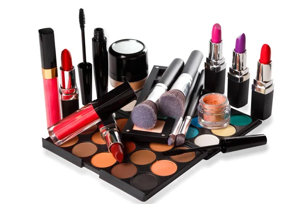 Conjunto de diferentes objetos de maquillaje — Foto de Stock