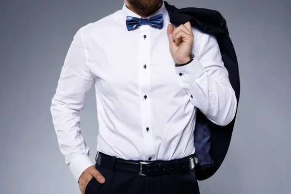 Stylish man wearing bow tie — Stock Photo, Image