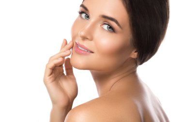 Güzel genç bir kadının portresi.