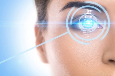 Lazer göz cerrahisi veya görme keskinliği check-up kavramları