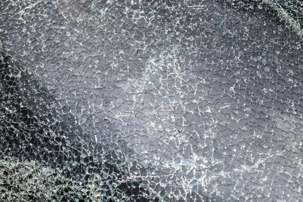 Smashed bilfönster glas — Stockfoto