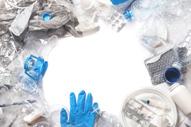 Farklı plastik atık yığını