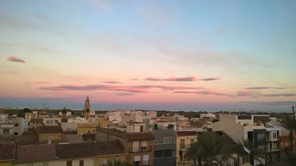 Bonito Atardecer Costa — Foto de Stock