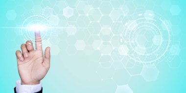 İşadamı ağ teknoloji ve iletişim