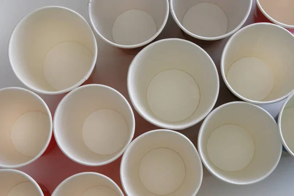 Paper cups, texture. Ecology environment protection. Ecology. Recycled material. Mass consumption.