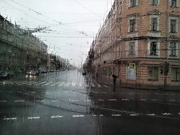 Rainin Street Zomer Van Sint Petersburg — Stockfoto