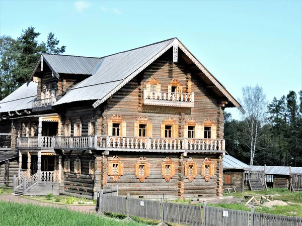 Ancienne Maison Bois Dans Village Russe — Photo