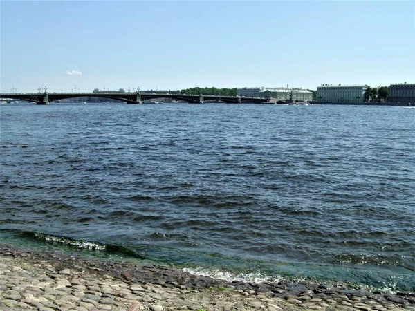Vista Del Río Puente Los Edificios Antiguos San Petersburgo —  Fotos de Stock