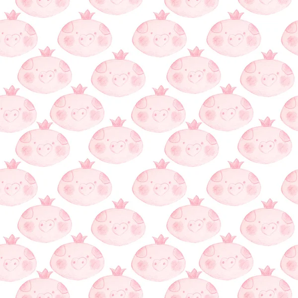 재미 있는 piglets 공주와 귀여운 원활한 패턴. — 스톡 사진