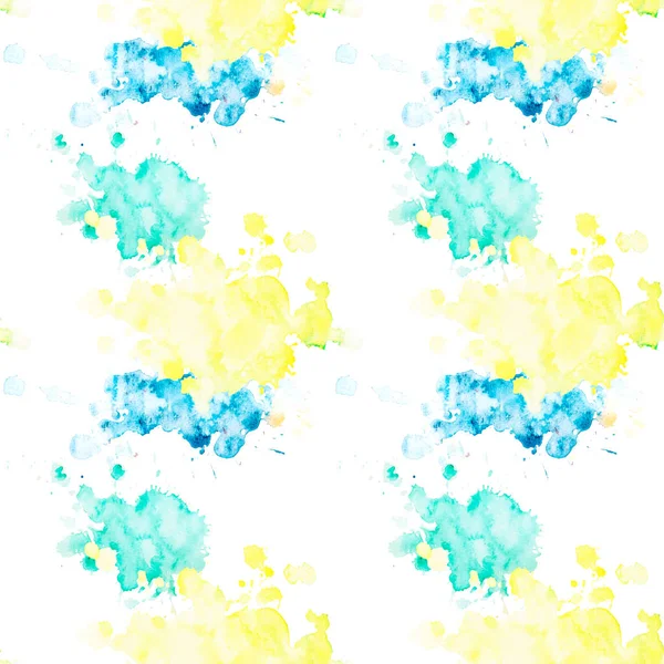 Seamless pattern with multicolored watercolor blots on a white background. — Stock Photo, Image