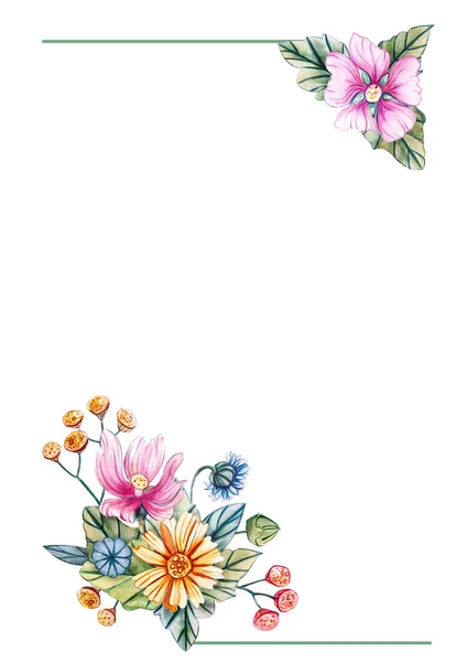 Вертикальний шаблон свята для тексту з квітами . — стокове фото