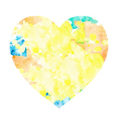 Kalp şeklinde suluboya lekesi.